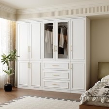 FUFU&GAGA 3-Combination White Wood Armoires