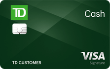 td bank cash credit card