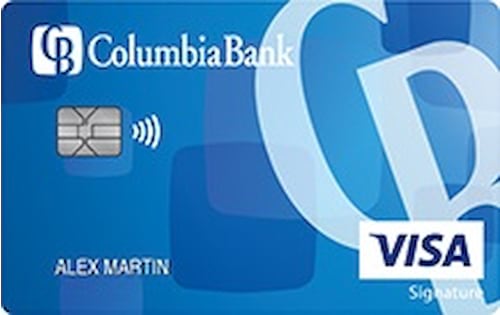 columbia bank visa signature college real rewards card