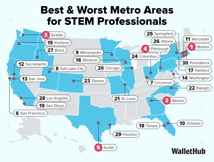 Best & Worst Metro Areas for STEM Professionals
