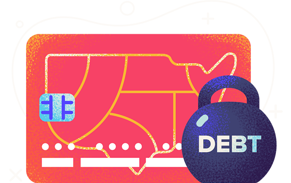 states with the highest lowest credit card debts